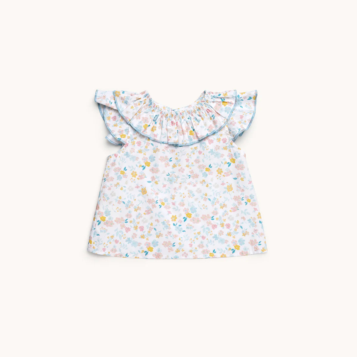 Blusa cuello fruncido Laguna flores