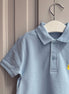 Polo celeste bordado