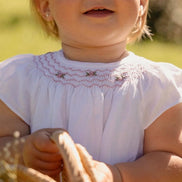 Vestido blanco lino smock