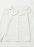 Blusa cuello flor blanca