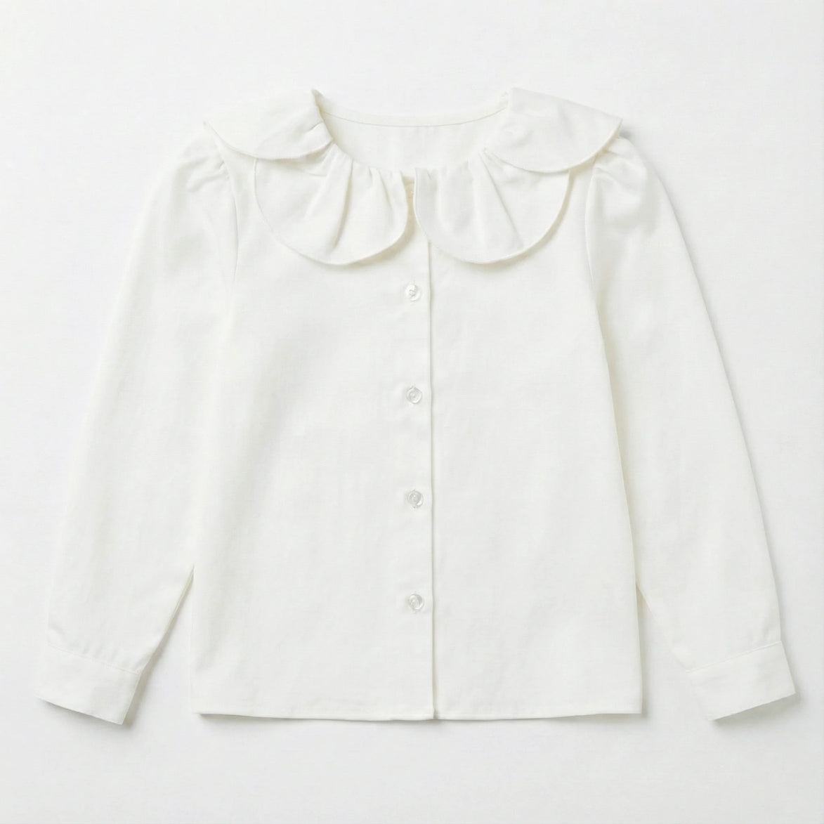 Blusa cuello flor blanca