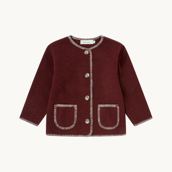 Chaqueta lana vino y visón