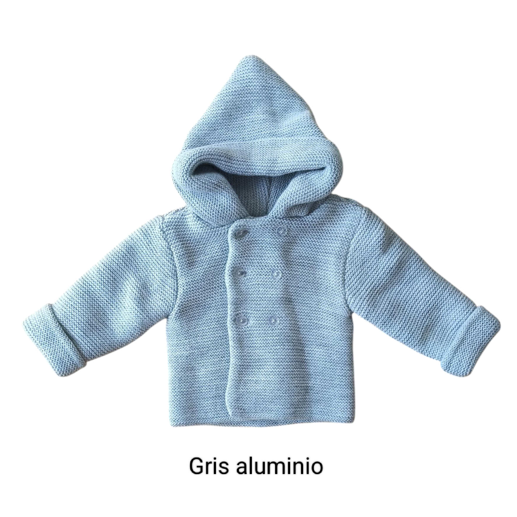 Abrigo con Capucha Gris Aluminio