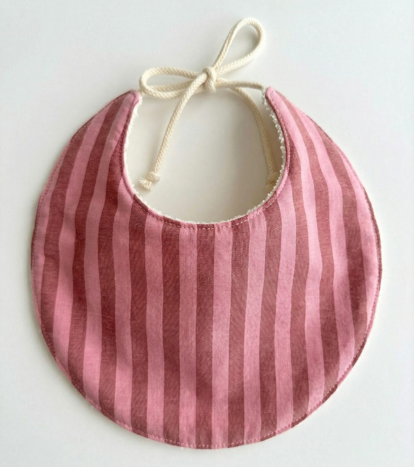 Babero redondo Marea - Rayas Rosa