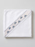Manta smock flores blanco