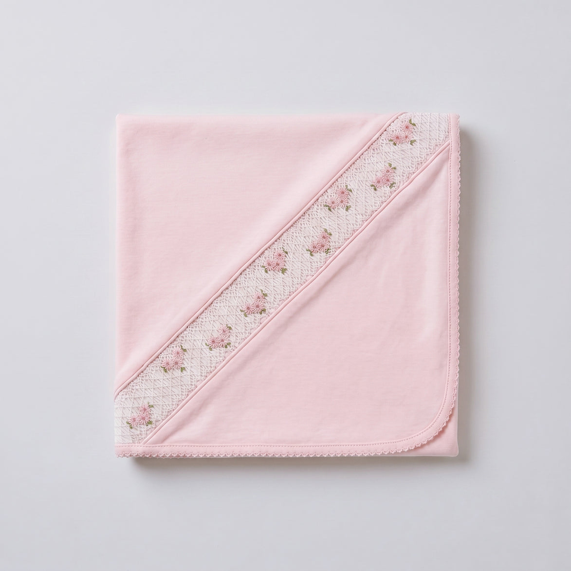 Manta smock flores rosa
