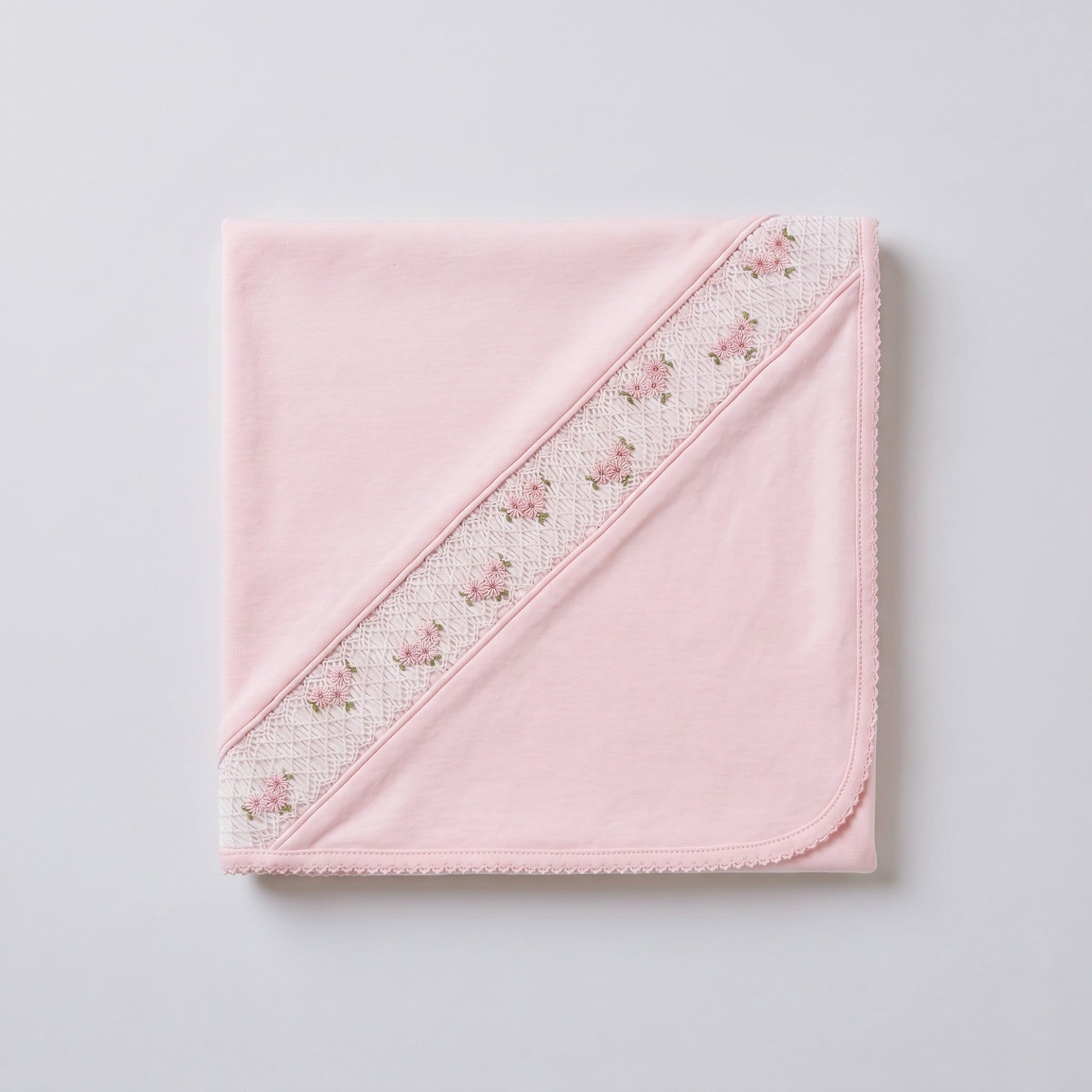 Manta smock flores rosa