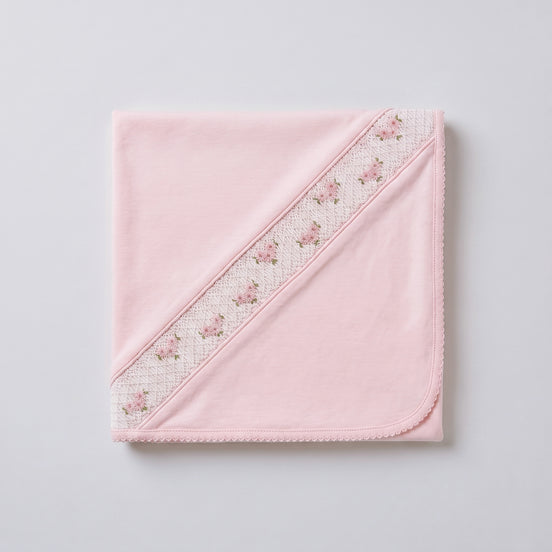 Manta smock flores rosa