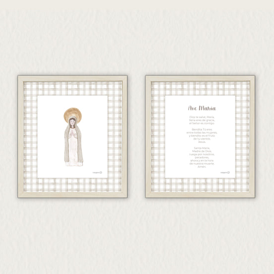 Oración Ave María - beige