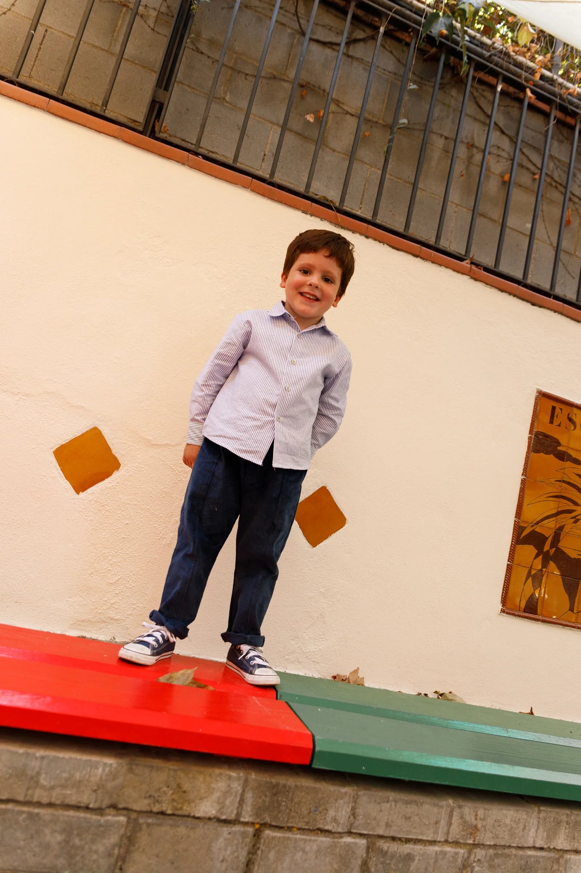 Pantalón niño pana azul