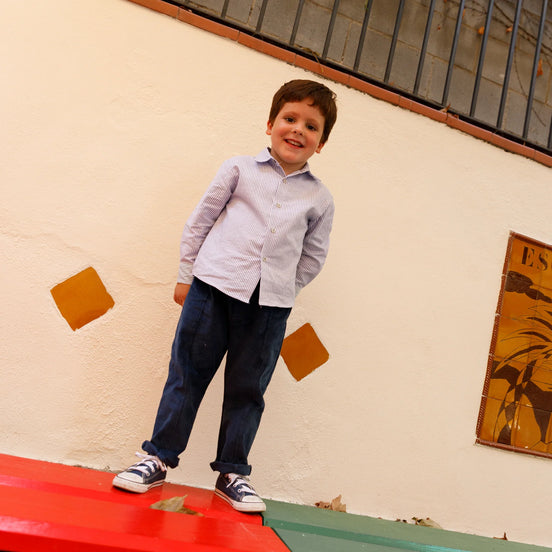 Pantalón niño pana azul