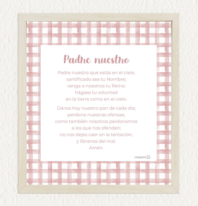 Oración Padre Nuestro - rosa