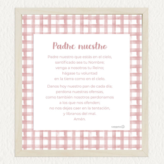 Oración Padre Nuestro - rosa