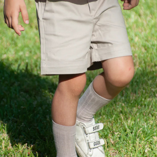 Pantalón corto loneta beige