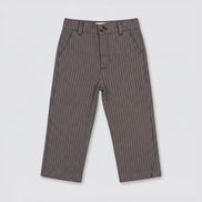 Pantalón recto rayas marrón