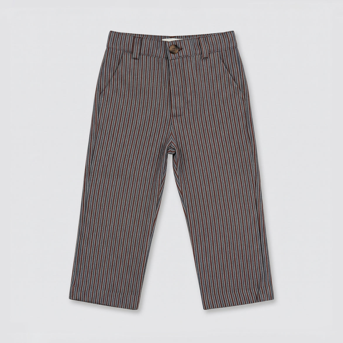 Pantalón recto rayas marrón