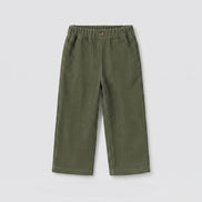 Pantalón pana verde caza bolsillos bordados