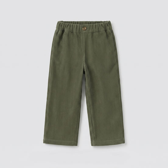 Pantalón pana verde caza bolsillos bordados