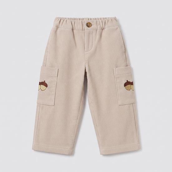 Pantalón cargo pana crudo