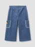 Pantalón cargo bordado pana azul