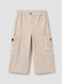 Pantalón cargo bordado pana crudo