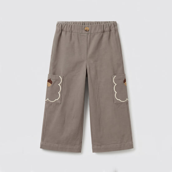 Pantalón cargo bordado piedra