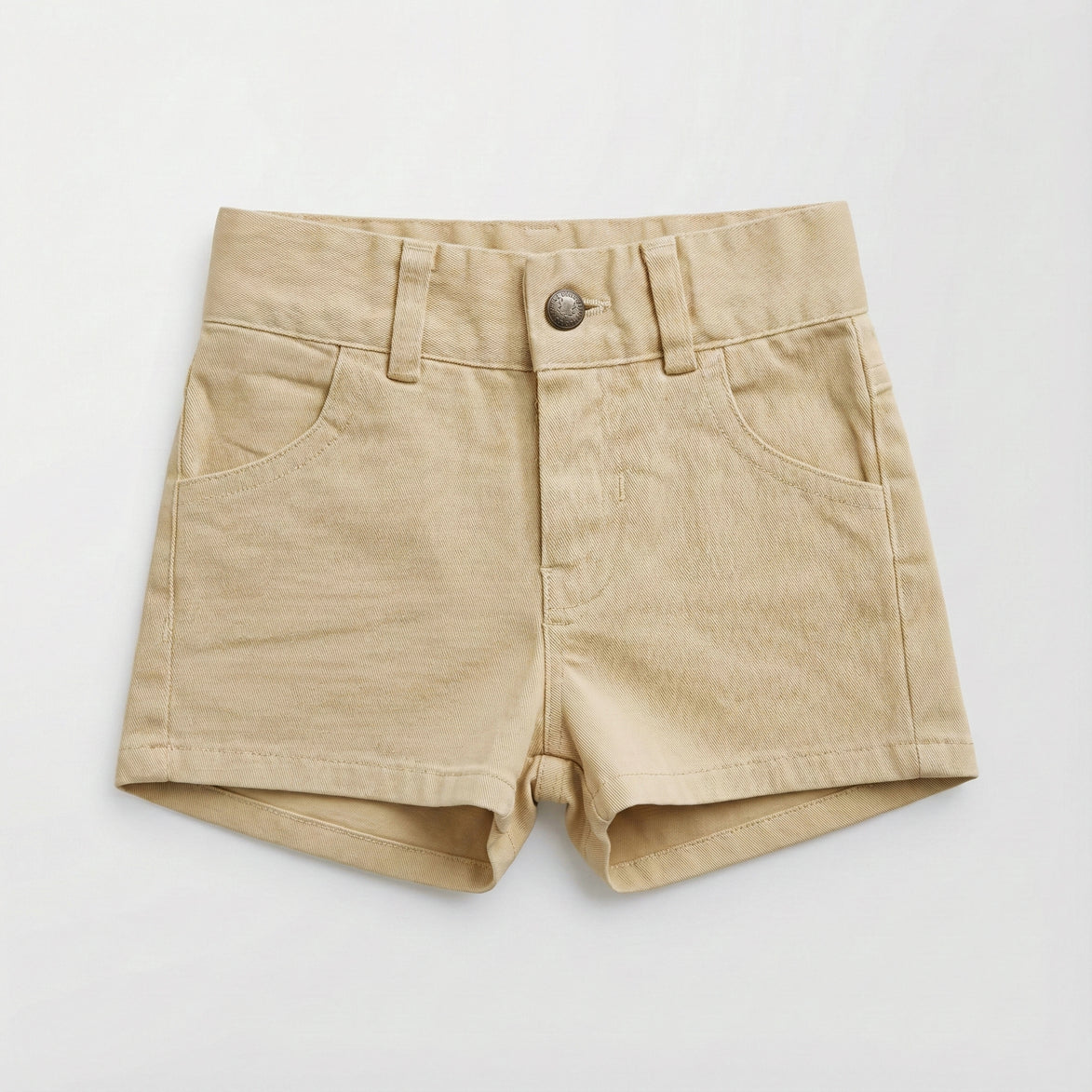 Pantalón corto denim beige