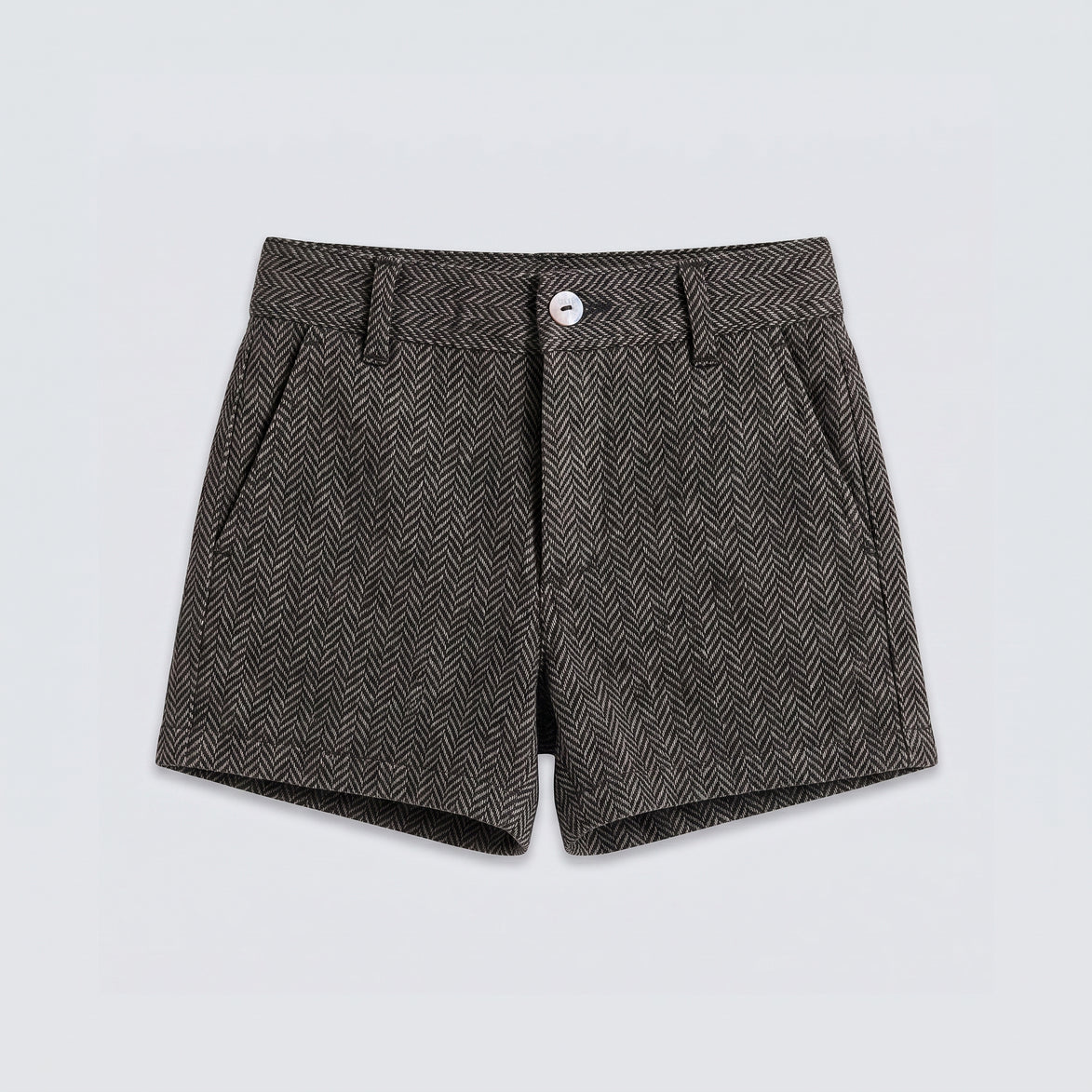 Pantalón corto espiga gris