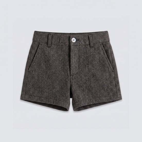 Pantalón corto espiga gris