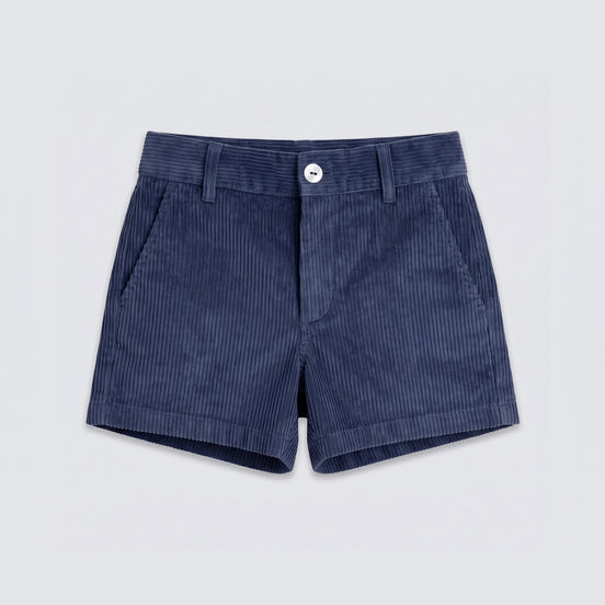 Pantalón corto pana azul