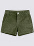 Pantalón corto pana verde caza