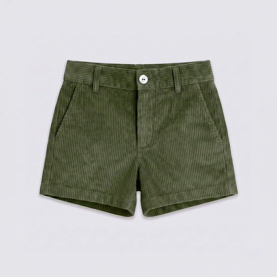 Pantalón corto pana verde caza