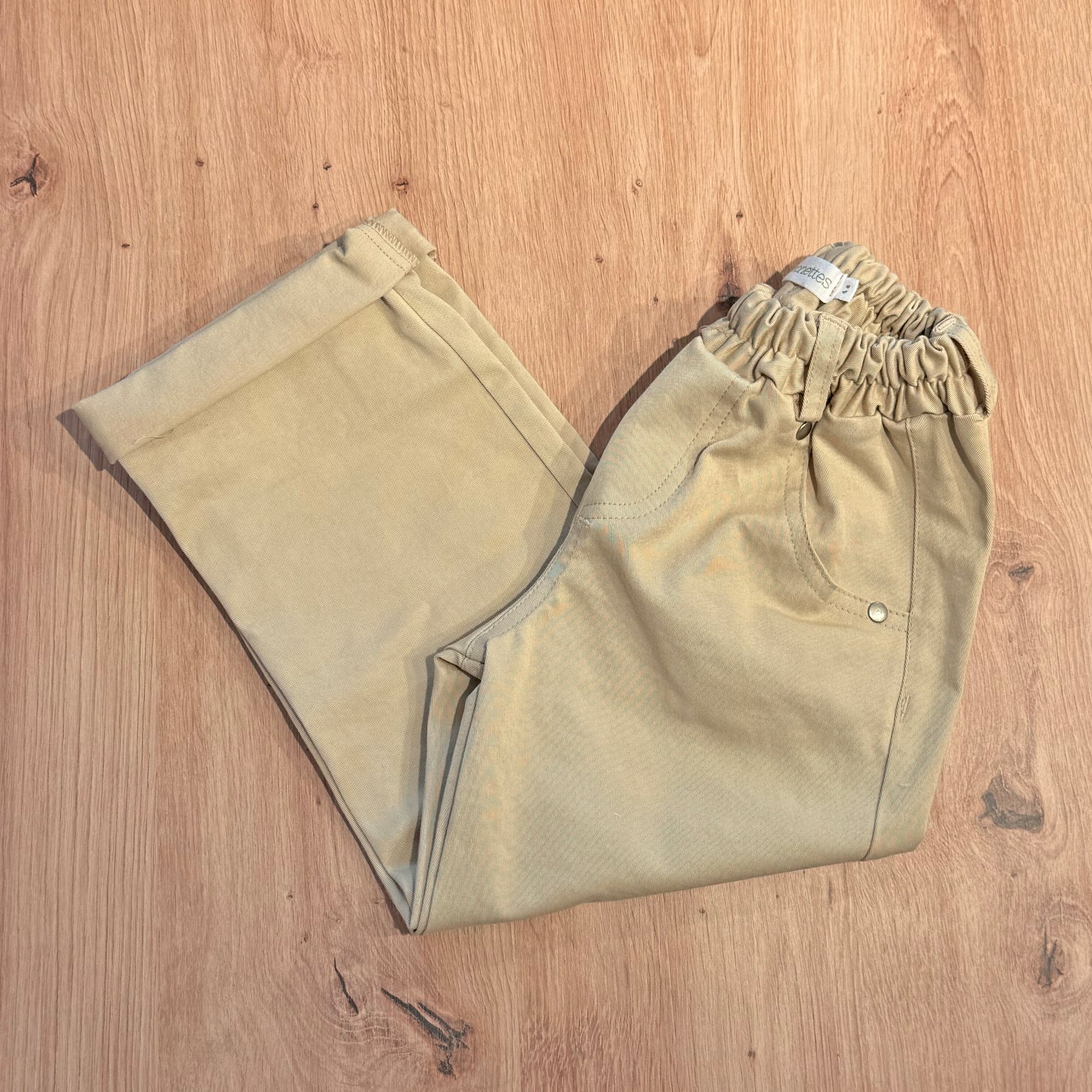 Pantalón globo denim beige