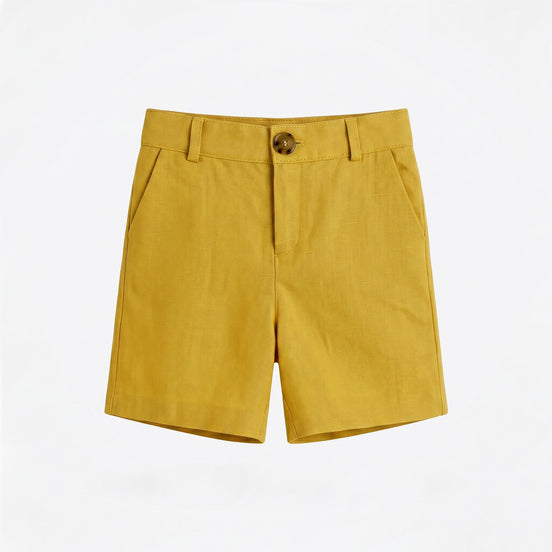 Pantalón corto lino curry