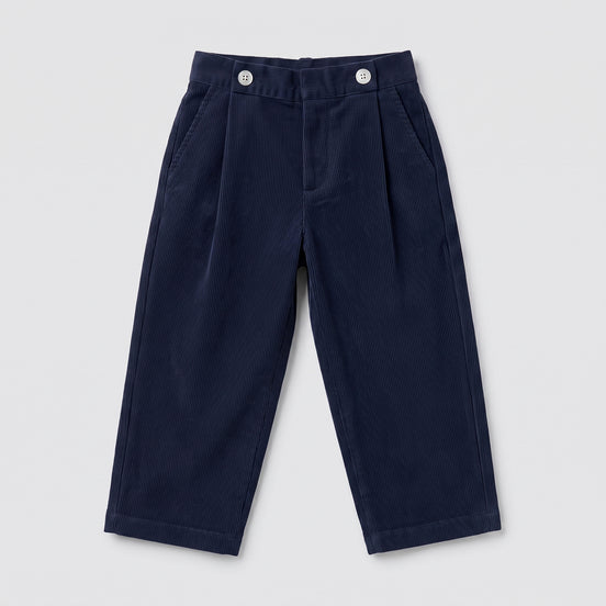 Pantalón pinzas micropana marino