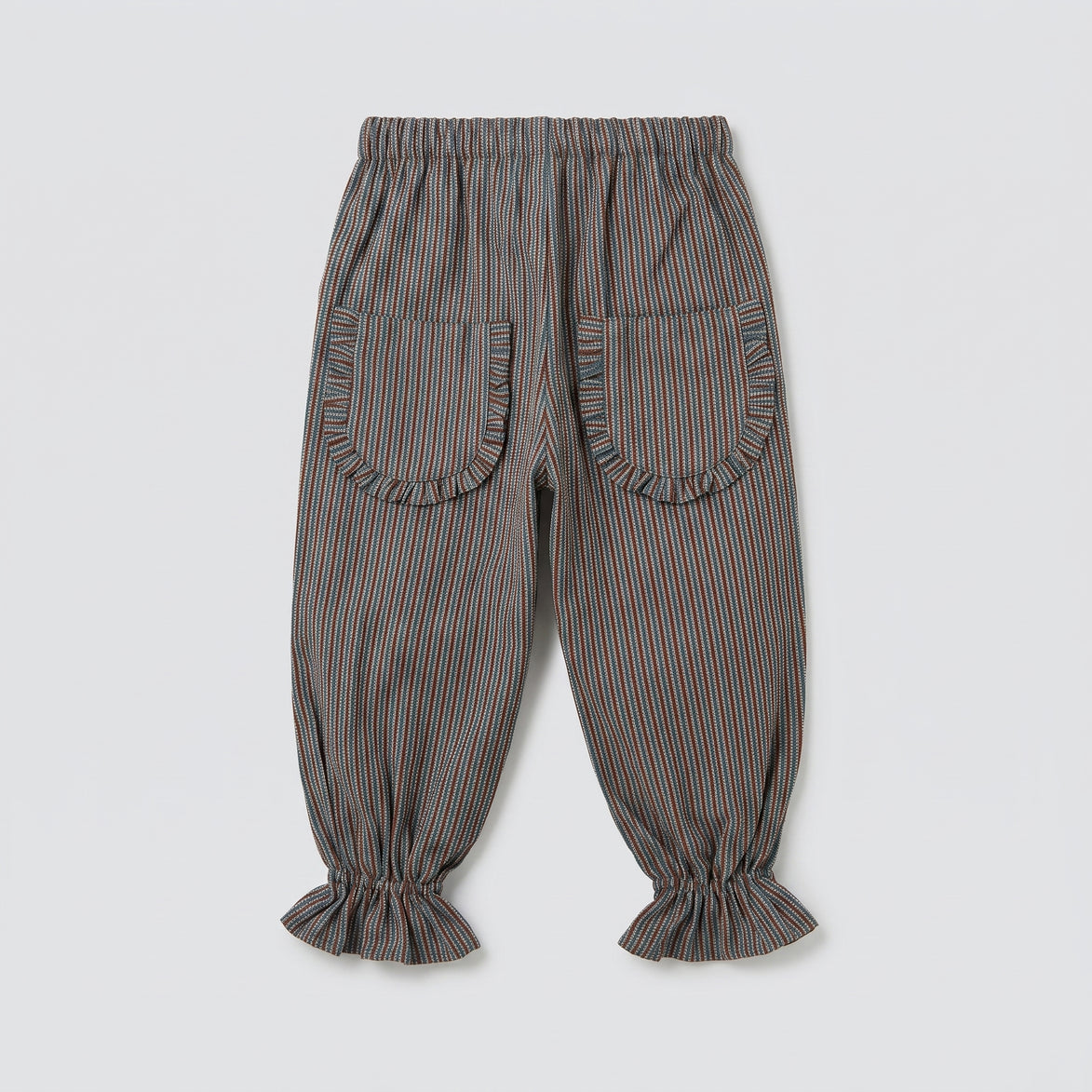 Pantalón niña rayas marrón