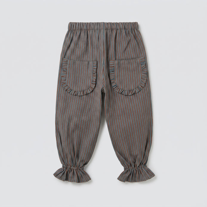 Pantalón niña rayas marrón