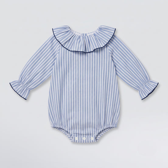 Pelele oxford rayas azules