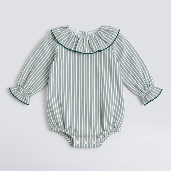 Pelele oxford rayas verdes