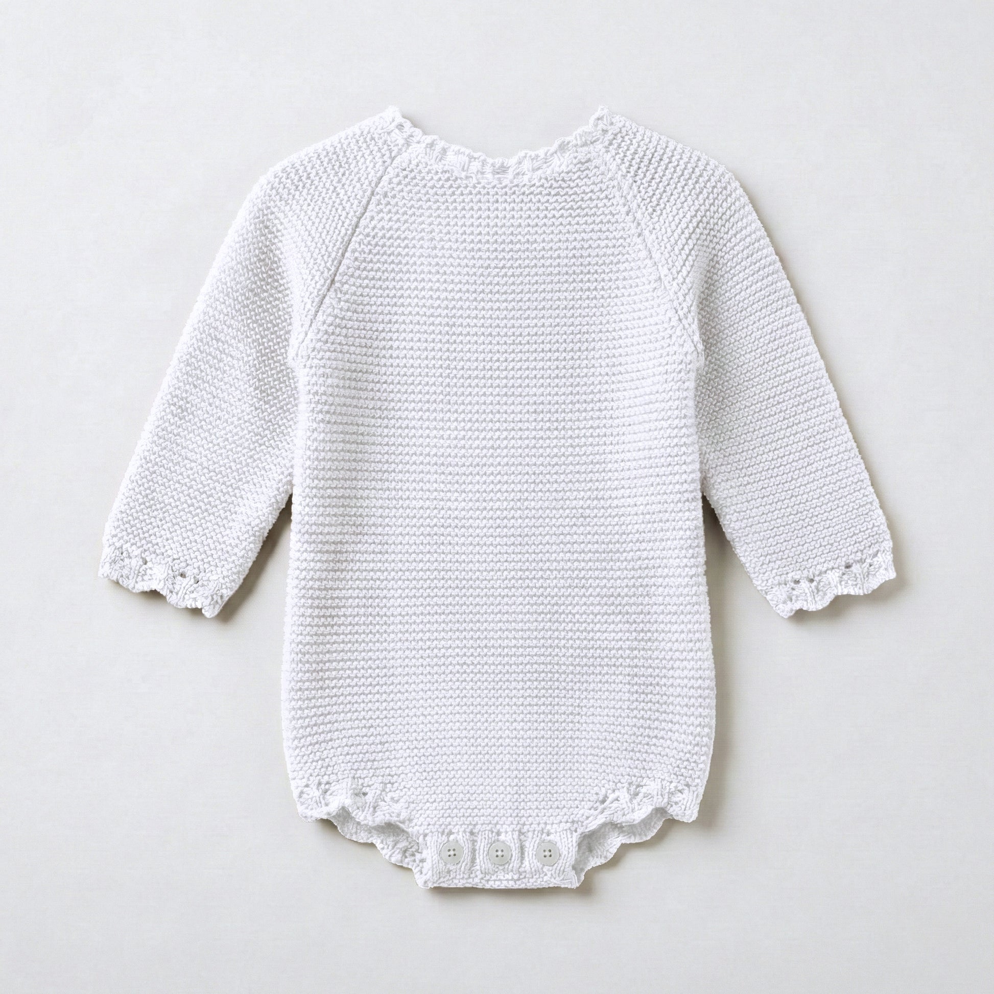 Pelele punto algodón blanco