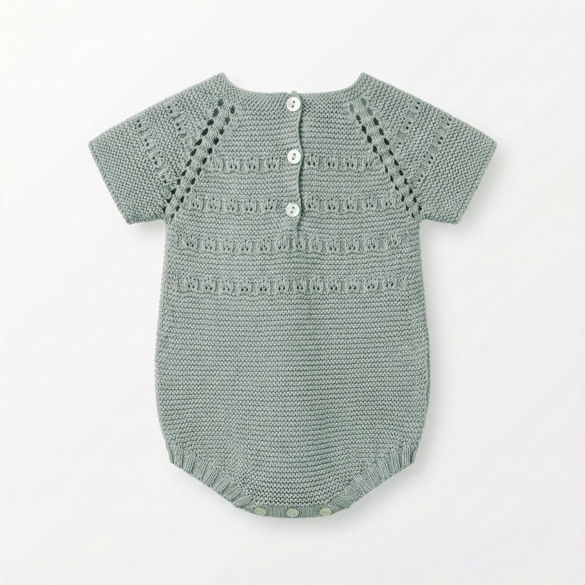 Pelele perlé calado verde seco