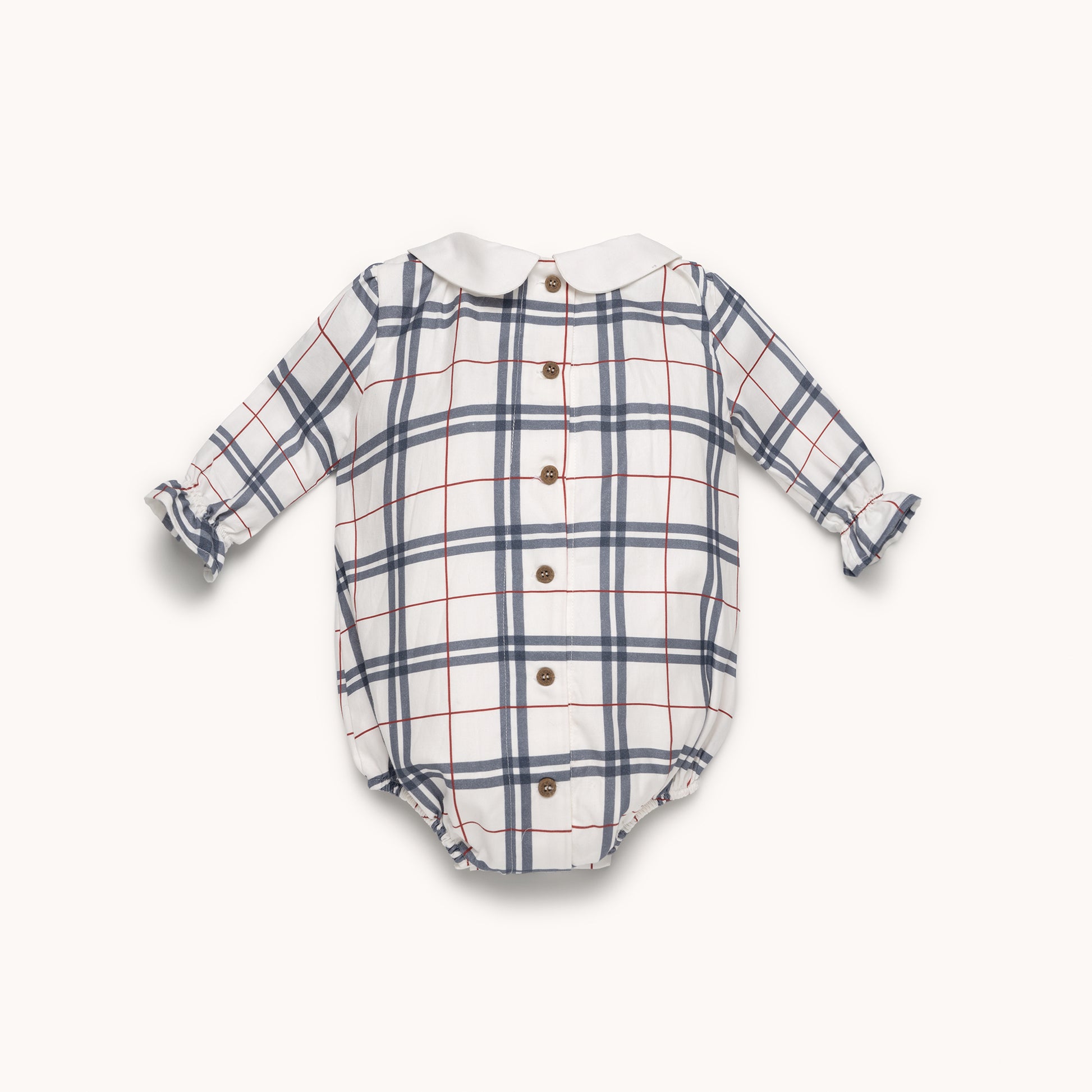 Pelele cuello bebé oxford cuadros