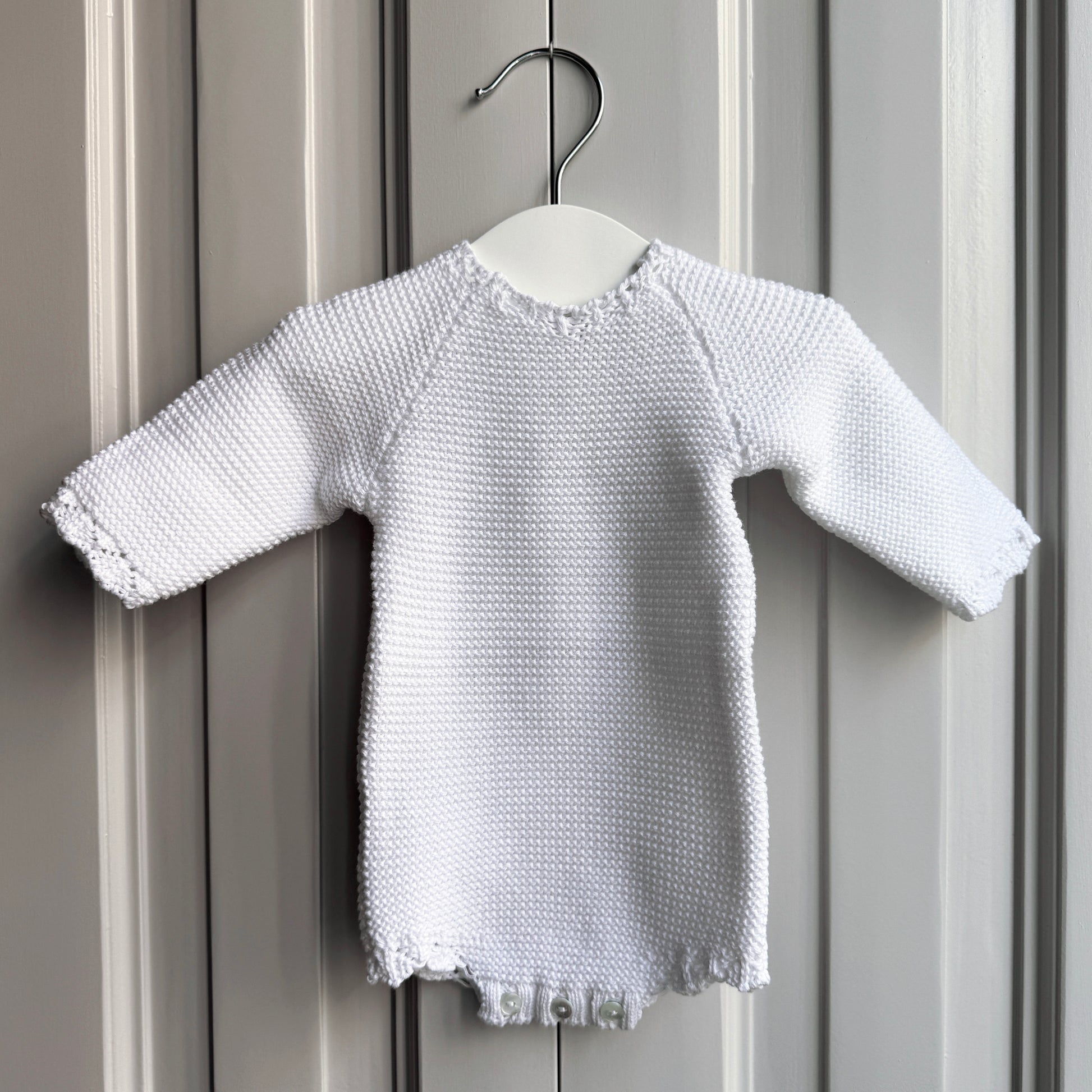 Pelele punto algodón blanco