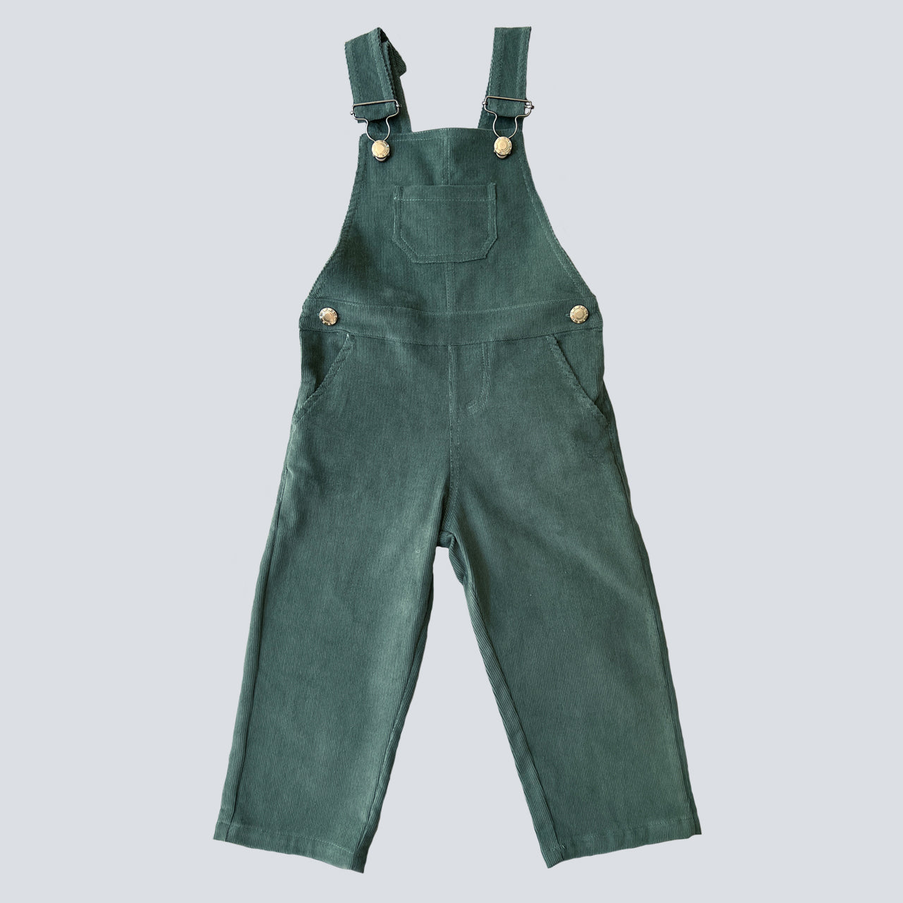 Peto con hebillas pana verde 12m
