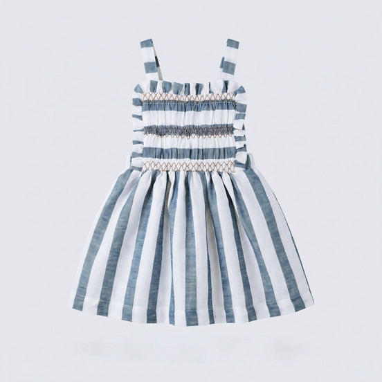 Pichi Smock Rayas Azul Denim