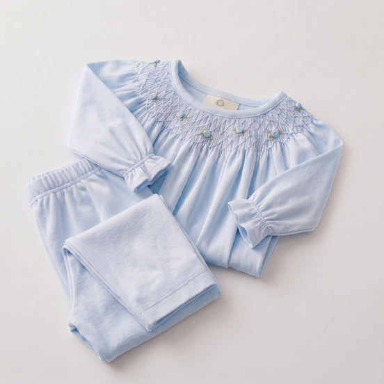 Pijama Sofía Largo Celeste