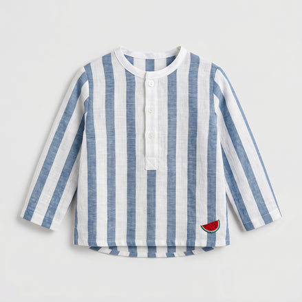 Polera rayas azul denim