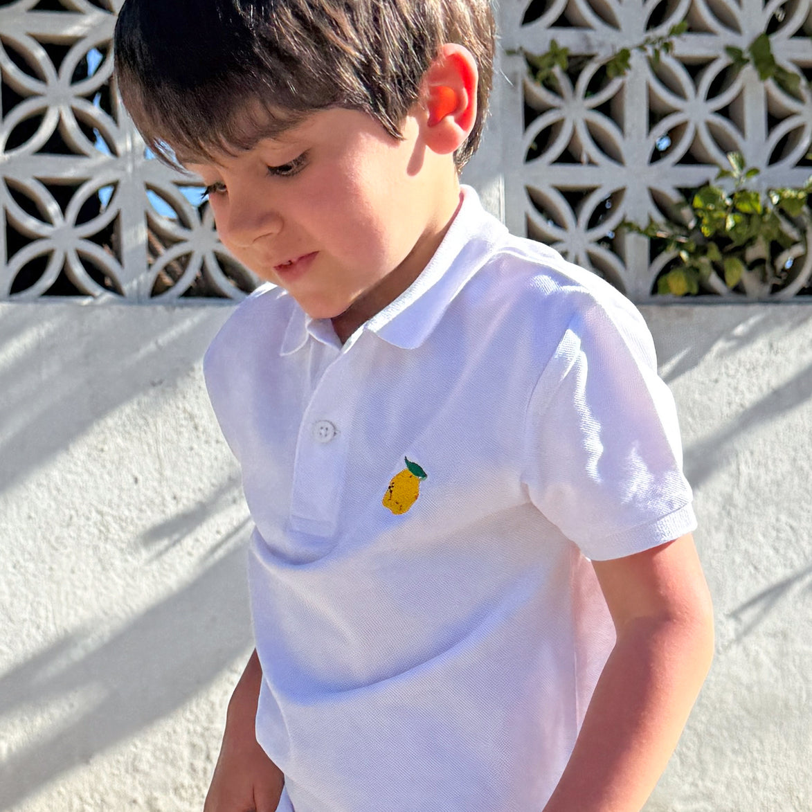 Polo blanco bordado