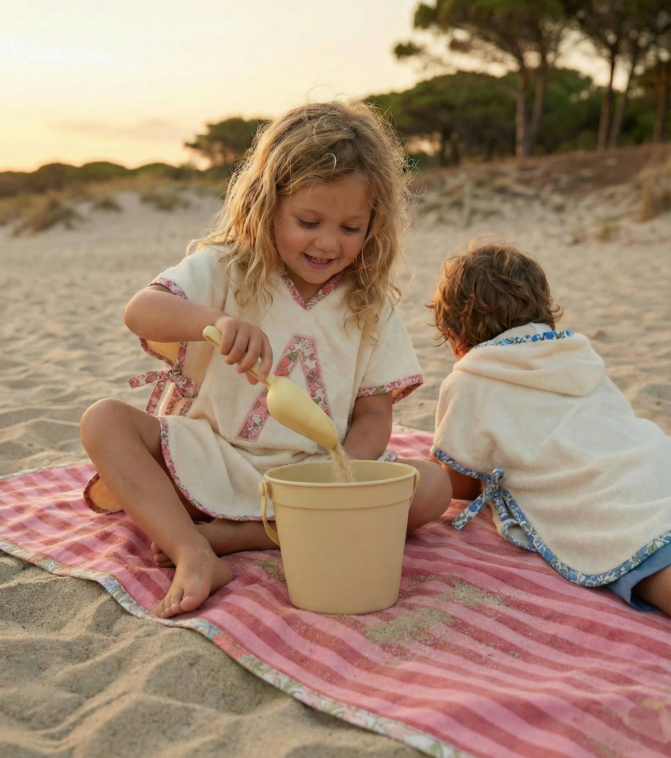 Toalla de playa Marea | Rayas Rosa