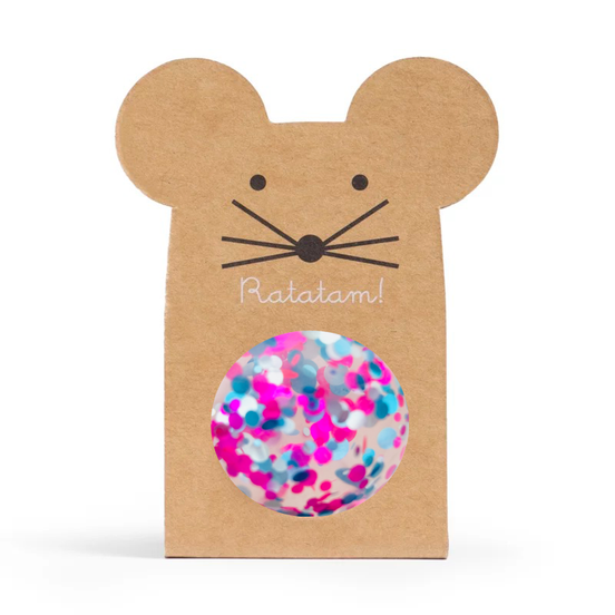 Pelota Saltarina Ratón Confeti Rosa
